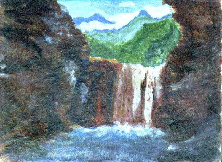 Водопад в ущелье